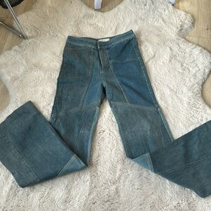 FREE PEOPLE DENIM PATCH PANTS